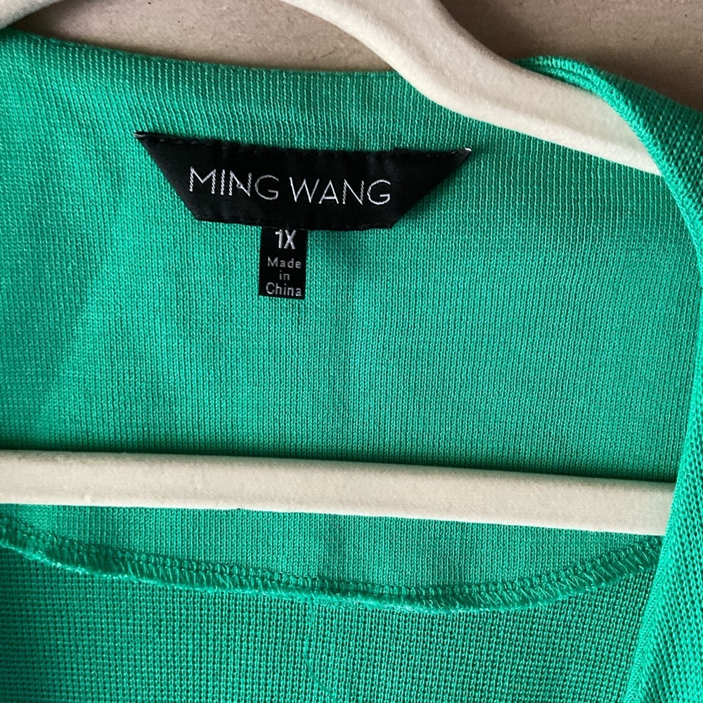 Ming Wang cardigan. Open front. Green. Size 1X - Picture 5 of 11